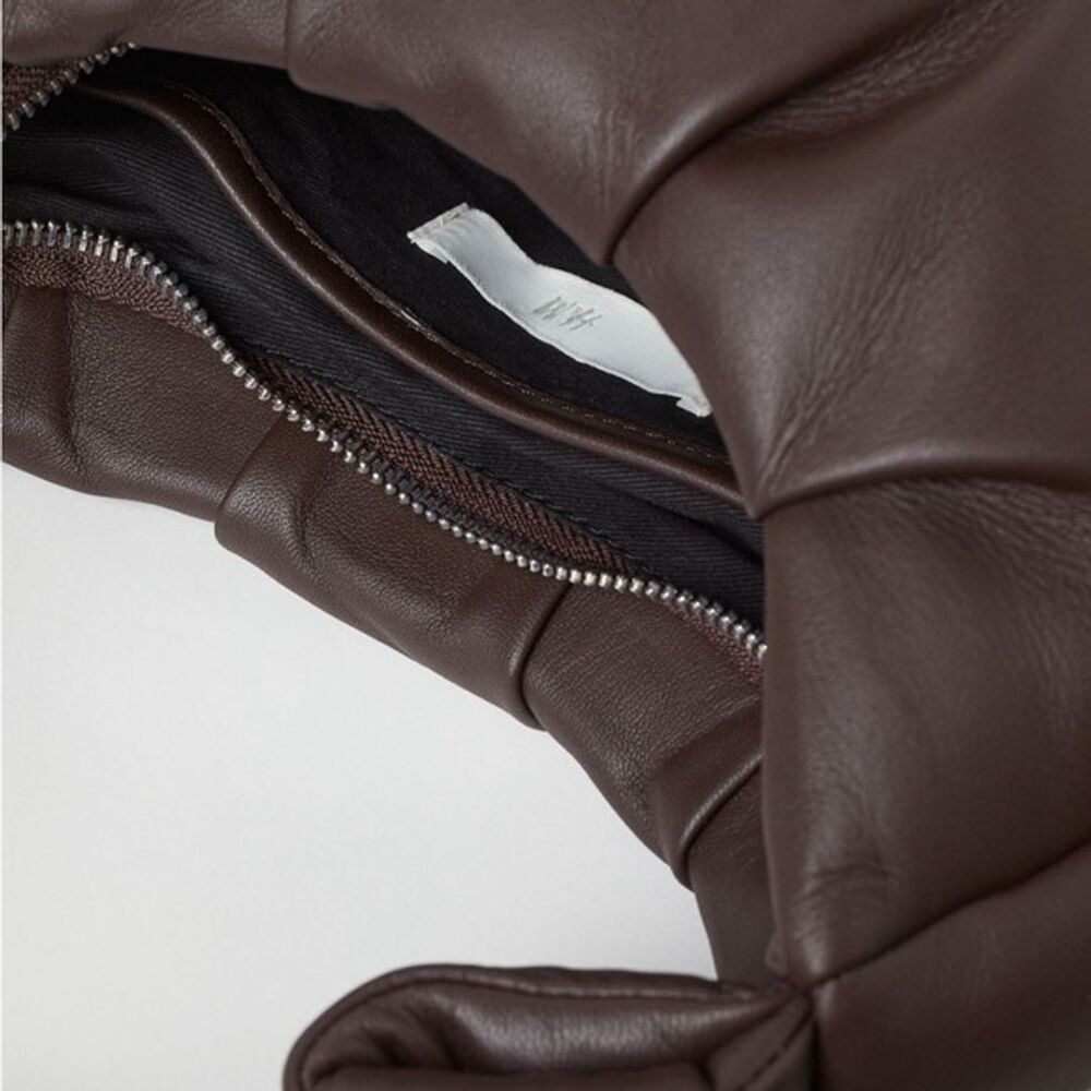 H&M Premium Leather Chocolate Brown Puffer Bag - Picture 5 of 10